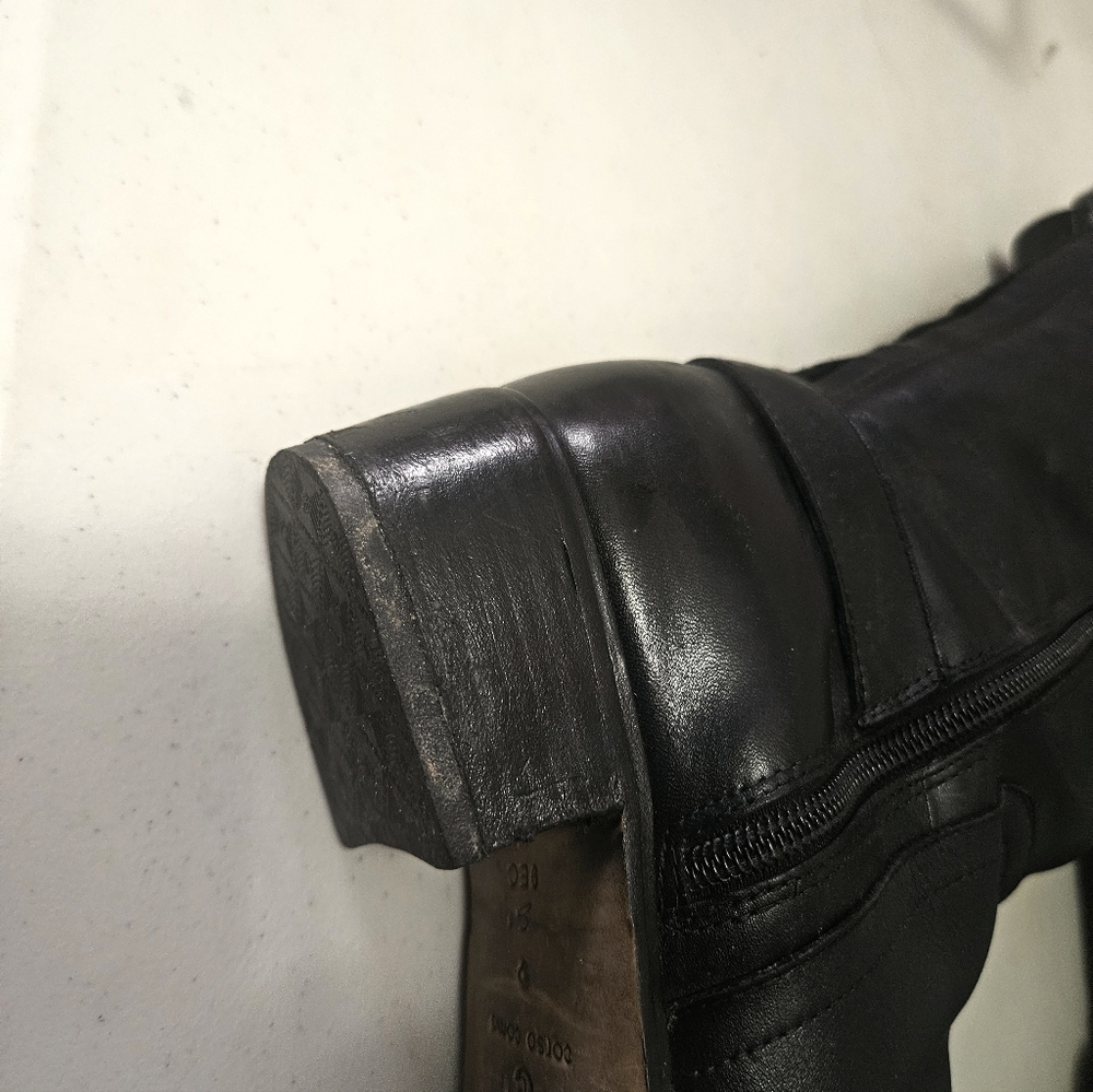 Corso Como Black Leather Boots 1.5" Heel. Buckles Size 9E In Great condition - Picture 13 of 16